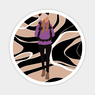 Woman on a hike Magnet